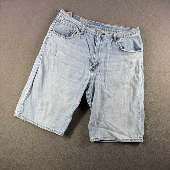 Levis 569 Loose Straight Denim Shorts Men 34 Light Wash Summer Casual Skate - Picture 2 of 10